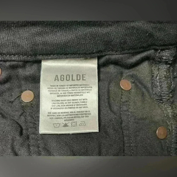 Agolde Devon Low Rise Stacked Stovepipe Jeans Size 28 / 6 Black NWOT - Picture 5 of 8